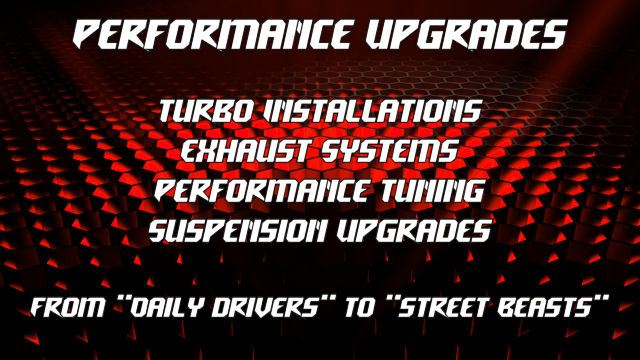 Want more power, speed, or sound? We handle performance modifications including turbo installations, exhaust systems, suspension upgrades, and tuning services. Whether you’re looking to give your daily driver an edge or turn your ride into a true street beast, we can help design and install upgrades that match your vision.