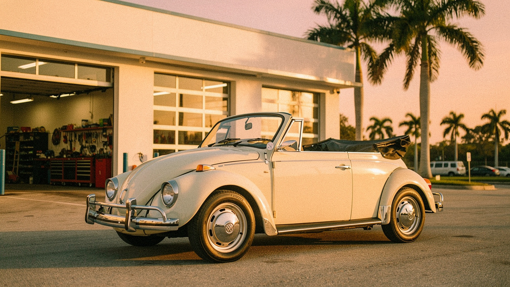 Classic VW Beetle convertible in Florida